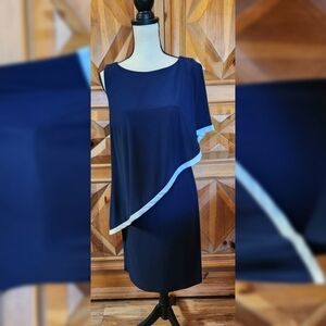 Ralph Lauren One Shoulder Cape Dress Sz 10